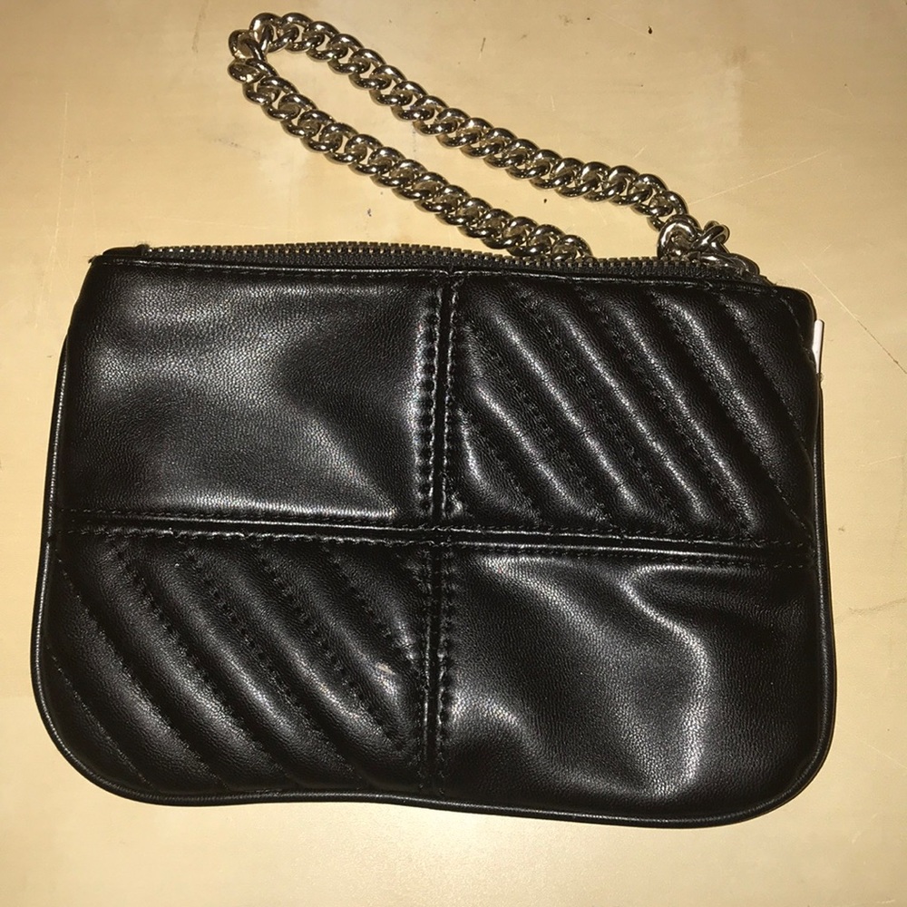 Leather Wristlet with a silver chain
